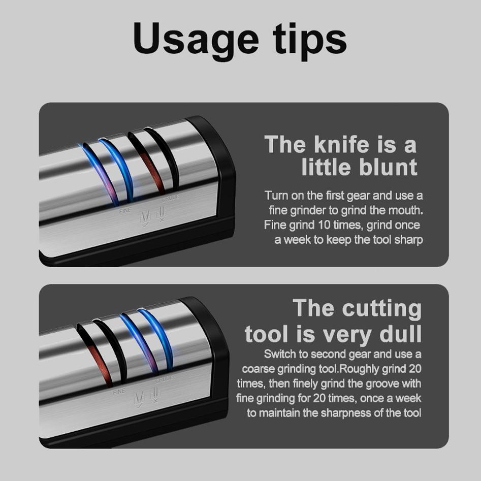 Electric Knife Sharpener High Precision Multi-Function Home Use, Automatic Kitchen Knife Scissors Grinder, USB Rechargeable Sharpening Machine