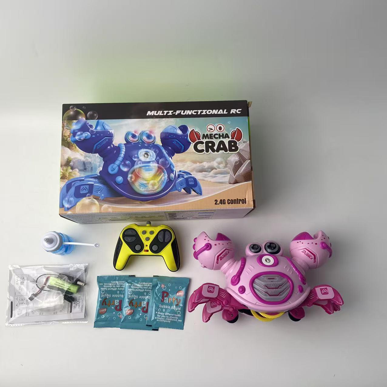 2.4g Remote Control Crab Toy with Music, 360 Degree Rotation, Interactive Bubble Toy, Colorful Lights, Birthday Gift for Kids Ages 8-10