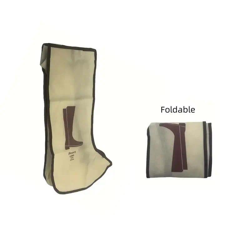 1 Piece Boot Storage Bag, minimalist durable style, made of thickened non-woven fabric, dustproof & waterproof, with zipper closure and handle, holds 1 pair of boots, perfect for home shoe cabinet, seasonal storage and travel, Storage Carrying Bag