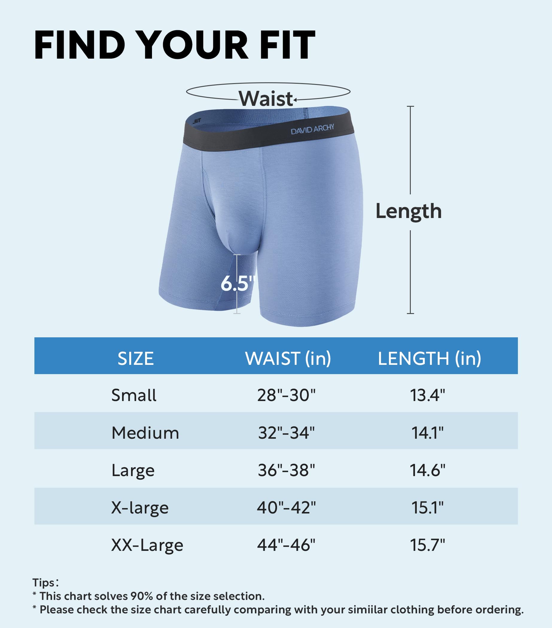 Clearance - DAVID ARCHY Mens Underwear Rayon Made from Bamboo 4/7 Pack, Wicking-Moisture & Cool Boxer Briefs with Support Fly Pouch for FathersDayGift Fit Dry