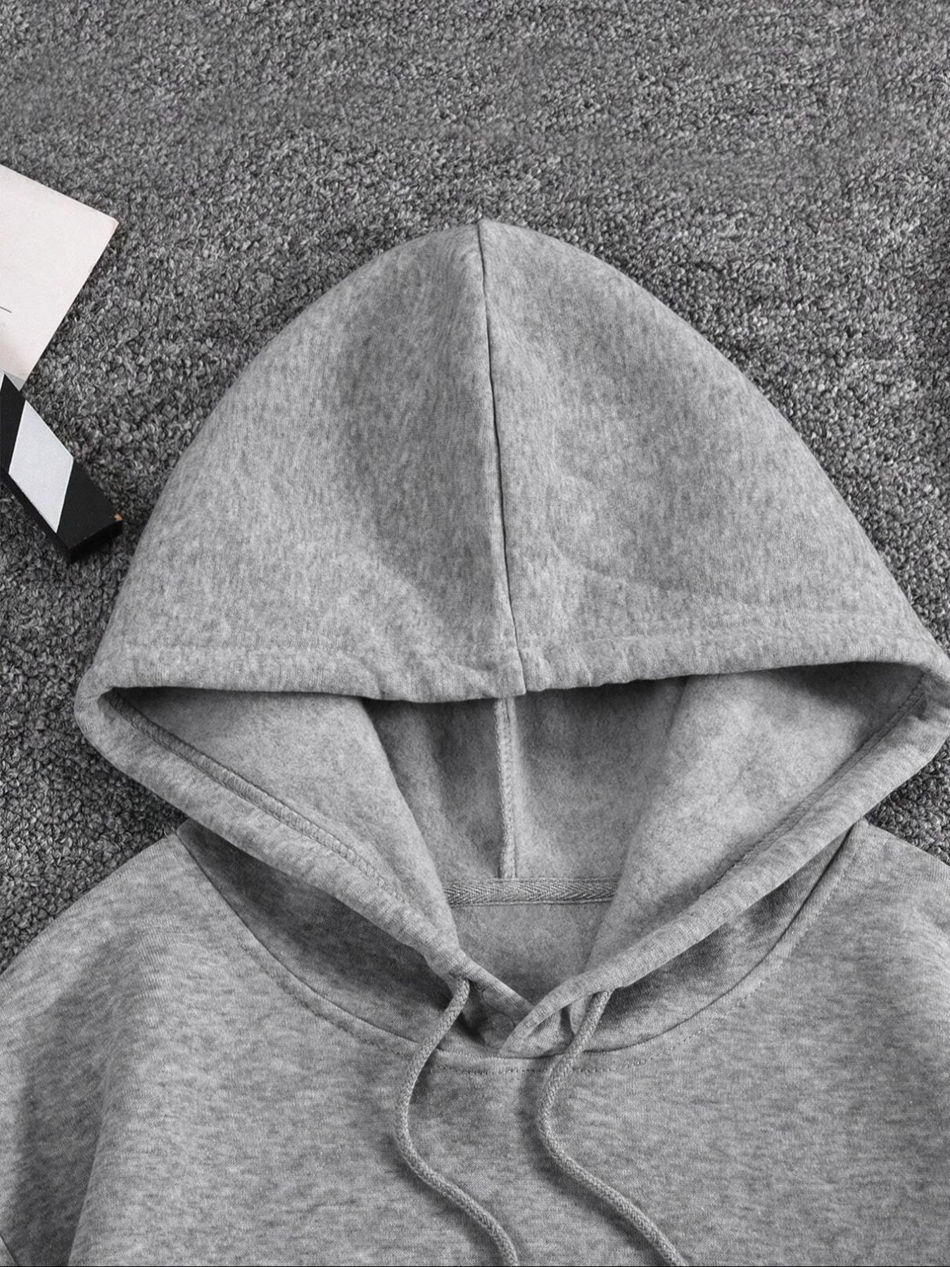 Men's Motivational Hooded Sweatshirt, Swd Art Letter Print, Streetwear Hip-Hop Loose Pullover, Casual Trendy Long Sleeve Top