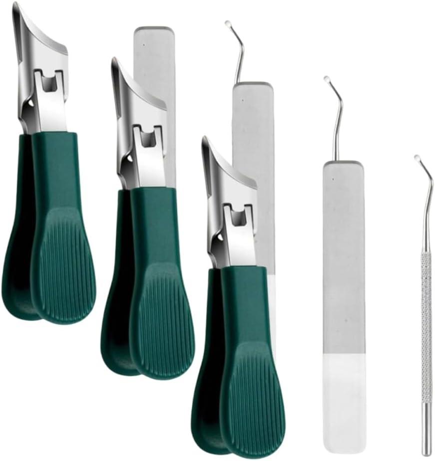 3-in-1 Eagle Beak Nail Clipper Set, Wide Jaw Anti-Splash Slanted Clipper, 25° Oblique Trimmer, Ingrown Toenail Clippers for Thick Nails, Perfect for Seniors