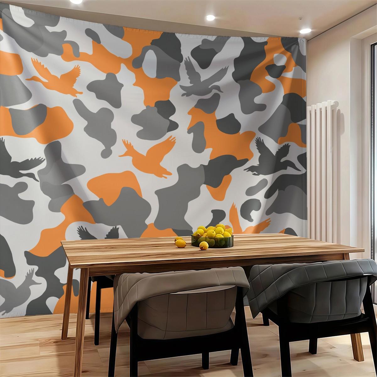 Unique Wild Duck Camo Tapestry, Artistic Digital Printed Wall Hanging, Cozy Multi-Use Wall Blanket for Bedroom & Living Room, Lightweight Decorative Piece, Perfect Housewarming Gift