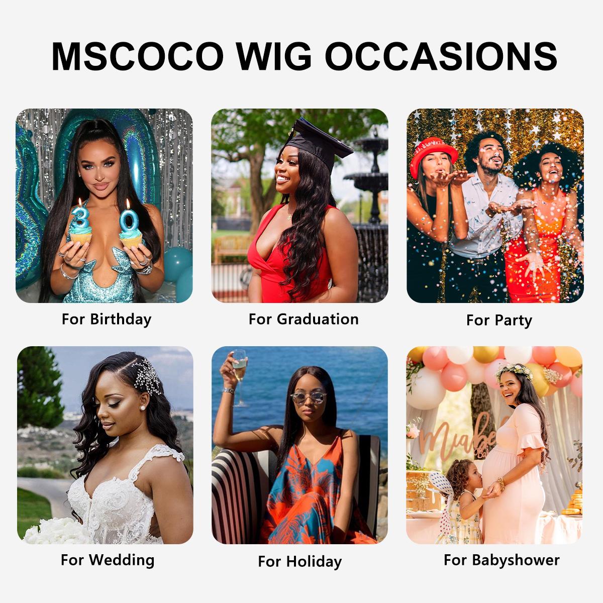 Mscoco Layered Body Wave U Part Human Hair Wig Affordable yaki Straight & Straight & Highlight U Part Human Hair Wigs Highlight 1B 22 And 1B 2 30 U Part Wig