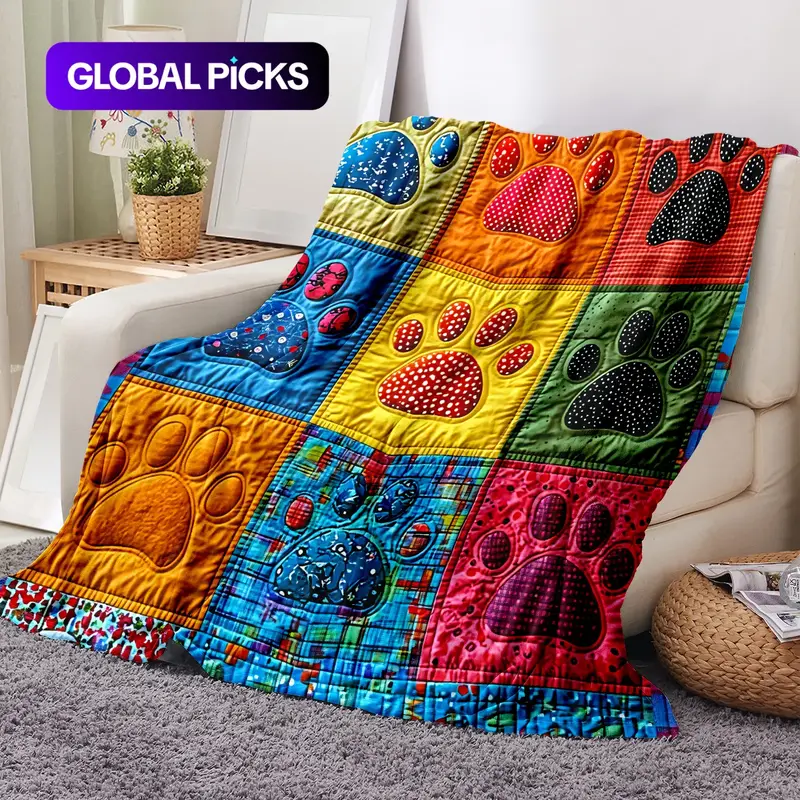 Soft Flannel Blanket for Dogs, Novelty Portable Pet Accessory, Perfect for Naps at Home, Office, School, Travel, Gift Idea #GLOBAL PICKS
