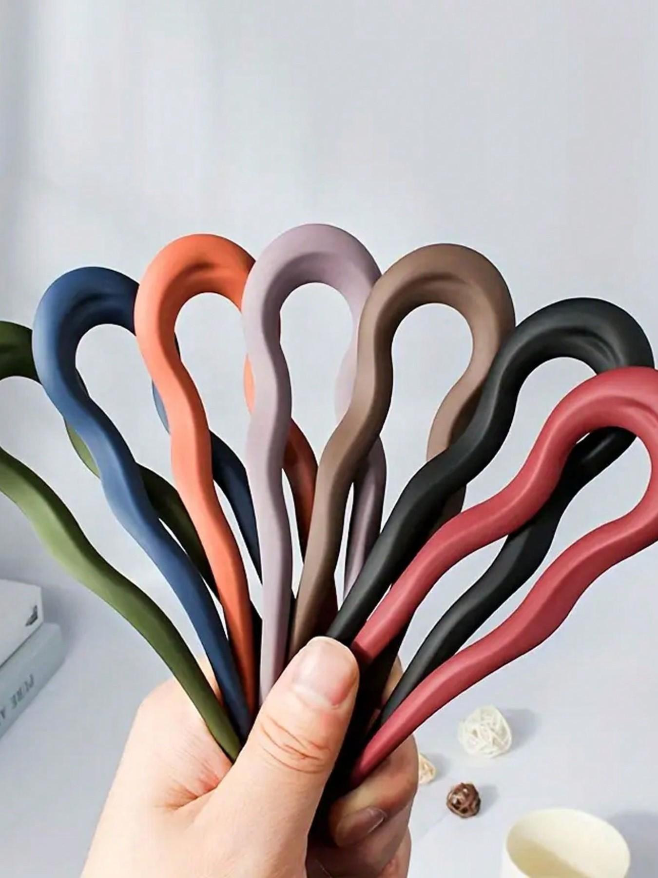 French Twist Spin Hair Forks, U-Shaped Hair Clips, Suitable For Spiral Buns, Tortoiseshell, Fashionable Flexible & Durable Women Hair Accessories