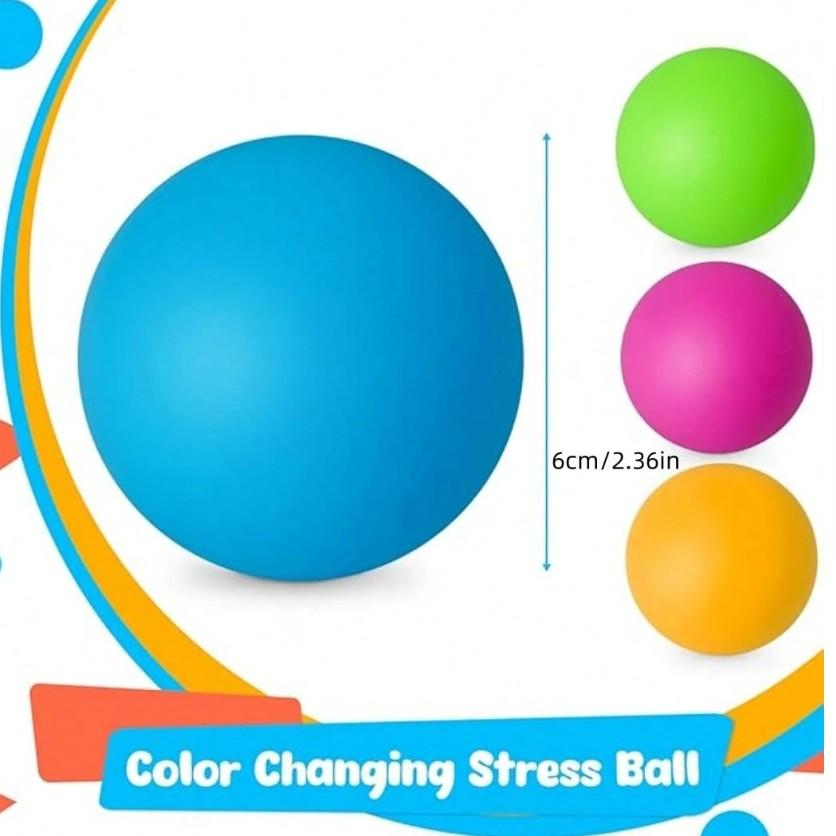 Color Changing Stress Ball Set, Adult Relaxation Toy, Extra Large Squishy Soft Ball, Elastic Stress Relief Ball, Anxiety Relief