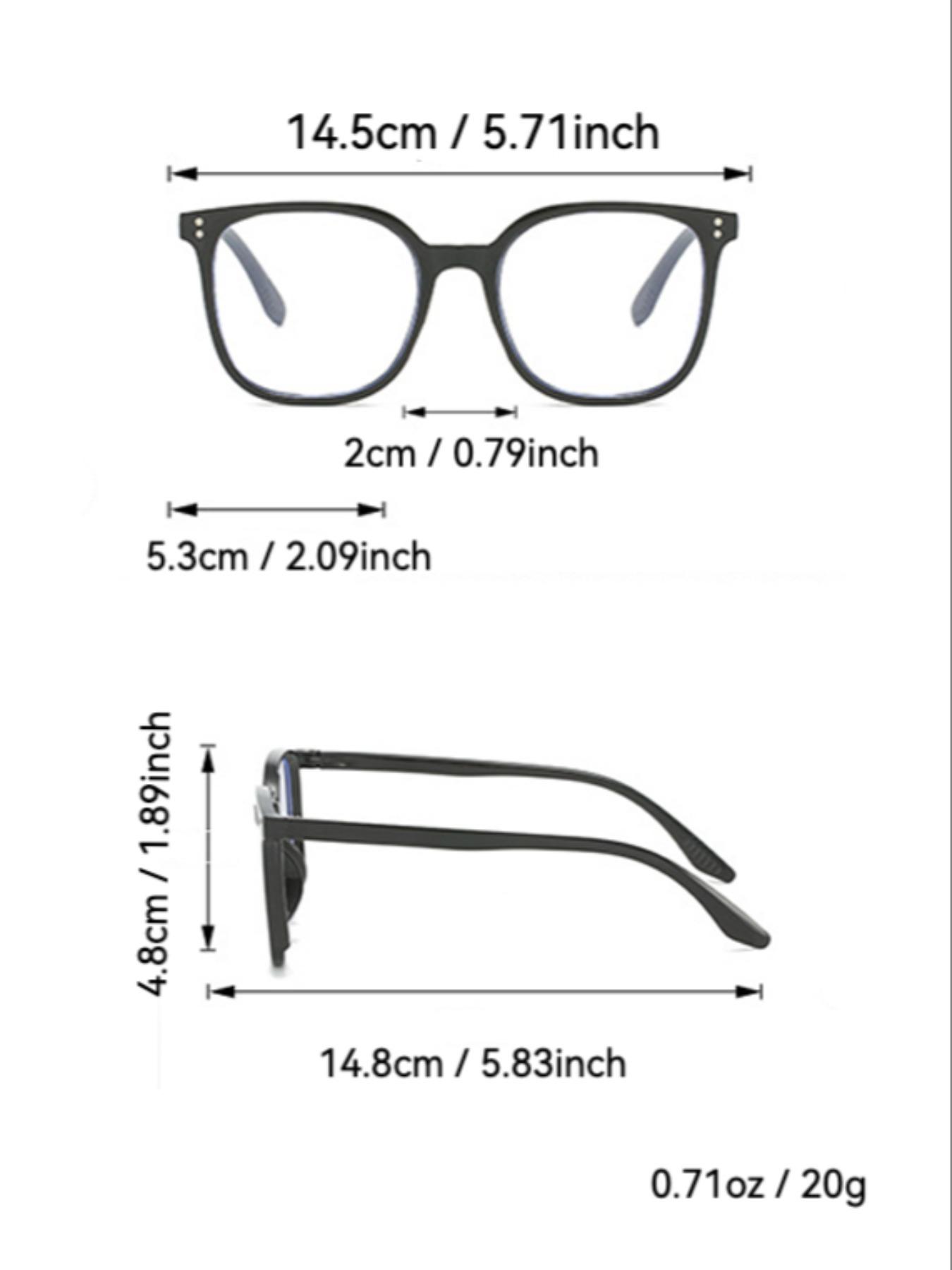 4 Piece Set Anti-Blue Light Glasses, Unisex Large Frame Design, Multi-Color Options Available, Reduces Eye Strain for Reading and Computer Use, Stylish Protective Glasses