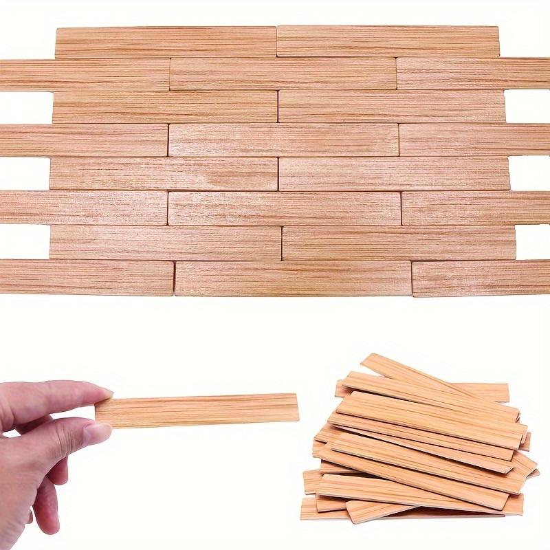20pcs Dollhouse Miniature Wood Flooring Peel & Stick Planks with Realistic Wood Grain for BJD Kitchen Scene, Perfect Craft Gift