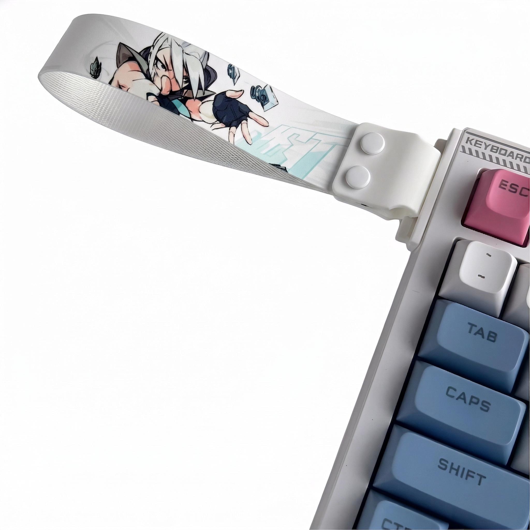 Anime Cartoon Keyboard Strap, Universal Detachable Decorative Hanging Rope, DIY Cool Keyboard Accessory, Anime Character Print