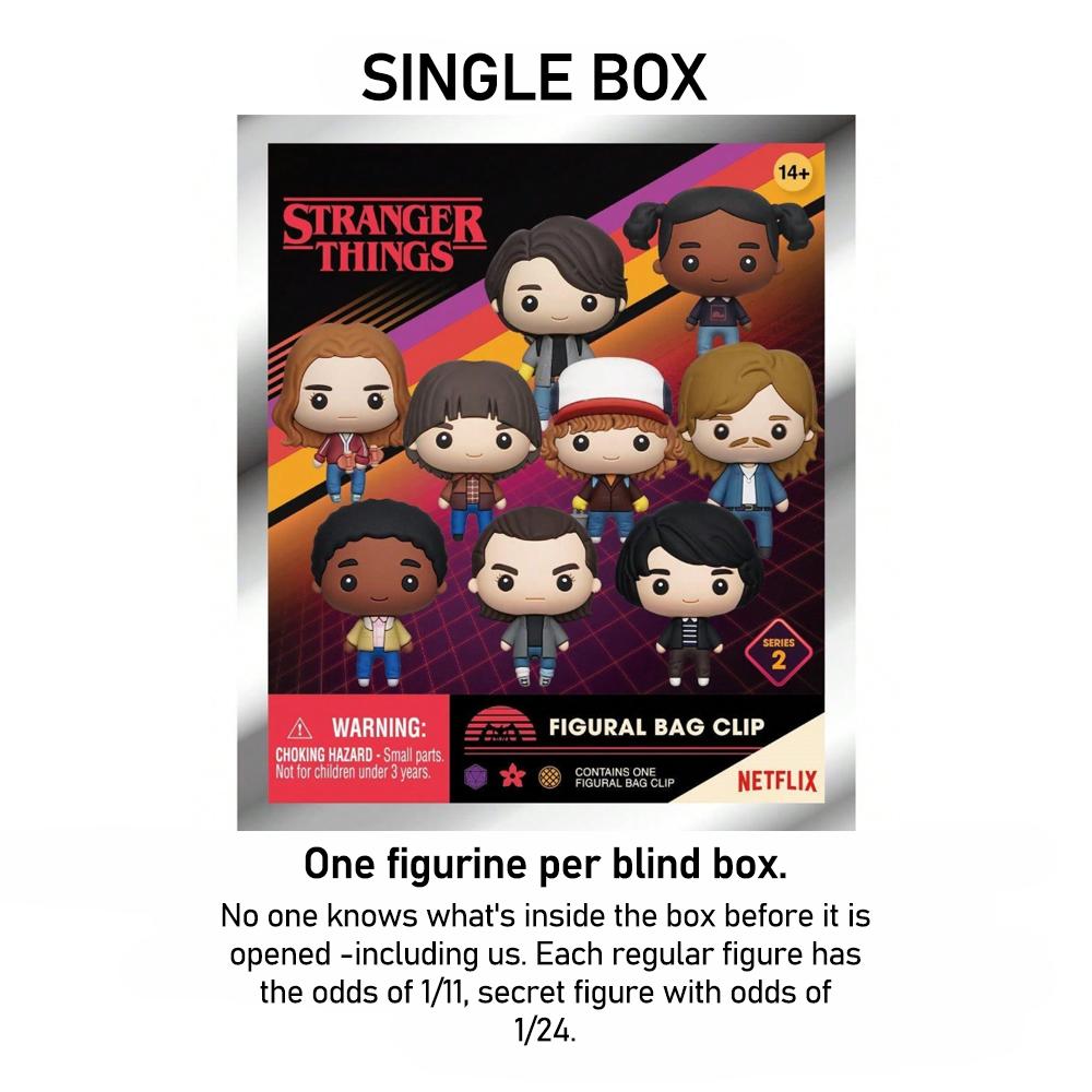 Stranger Things Officially Licensed 3D Anime Characters Series 2 Mystery Blind Bag Bulk Bag Clip Keychain Mike Wheeler Eleven Exquisite Collectible Suitable For Family And Friends Christmas Birthday Surprise Gift