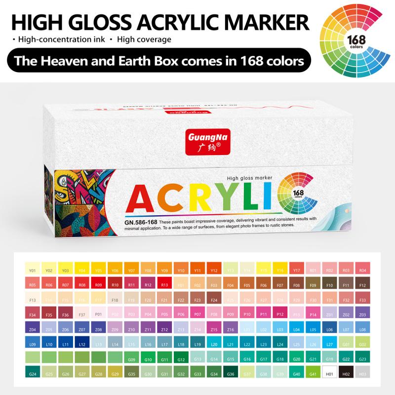 Acrylic Paint Markers, Acrylic Ballpoint Pens Bullet Tip 1.0 mm, High Gloss Gel Pens, Non-Bleed Ink, Odorless, Quick-Drying, Smoothly for Detail Work, Writing, Doodling, Note taking, Art Supplies