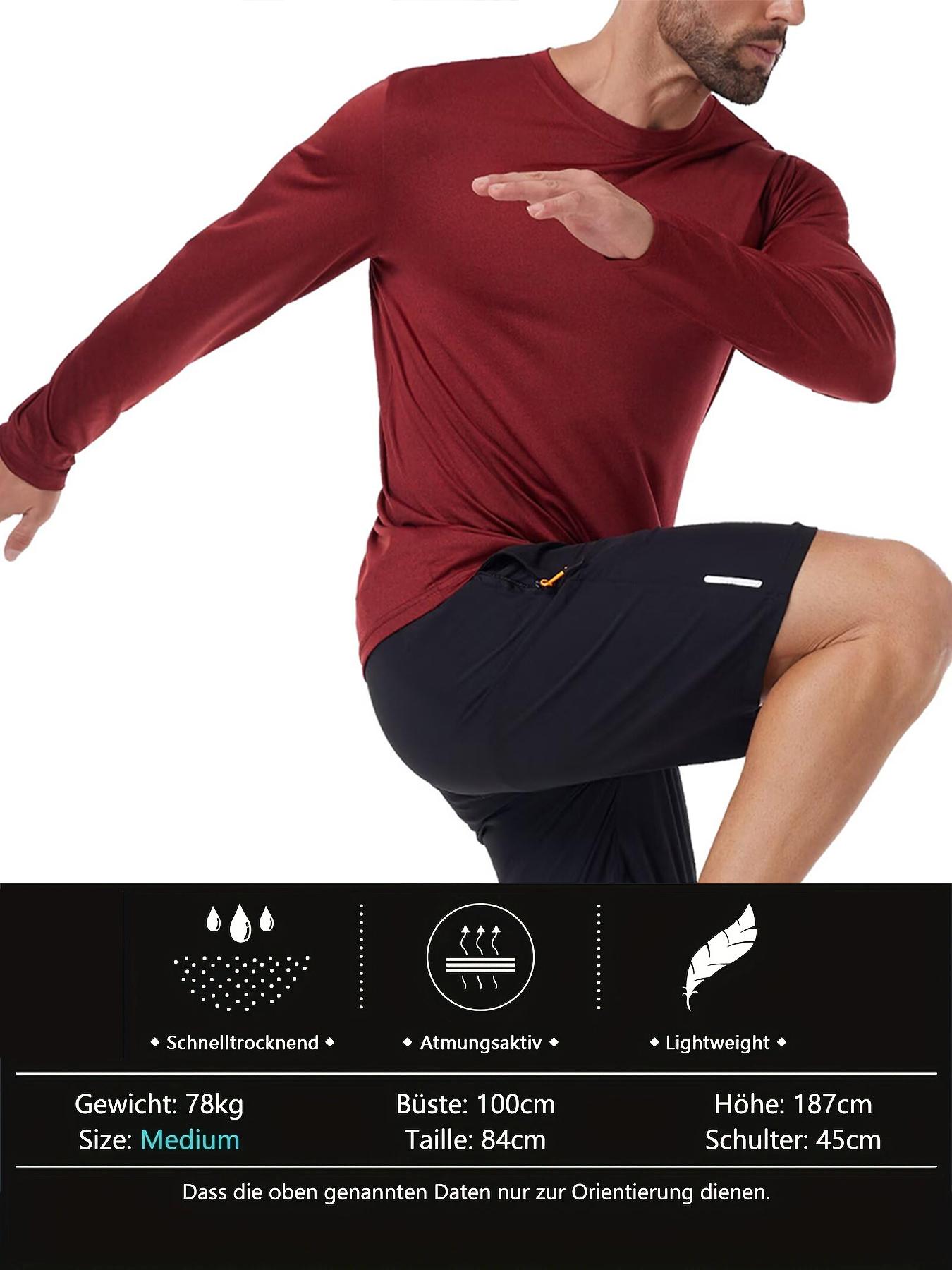 Long Sleeve Shirts for Men Moisture Wicking Mens Tee Shirts Workout Sun Protection T Shirt for Running