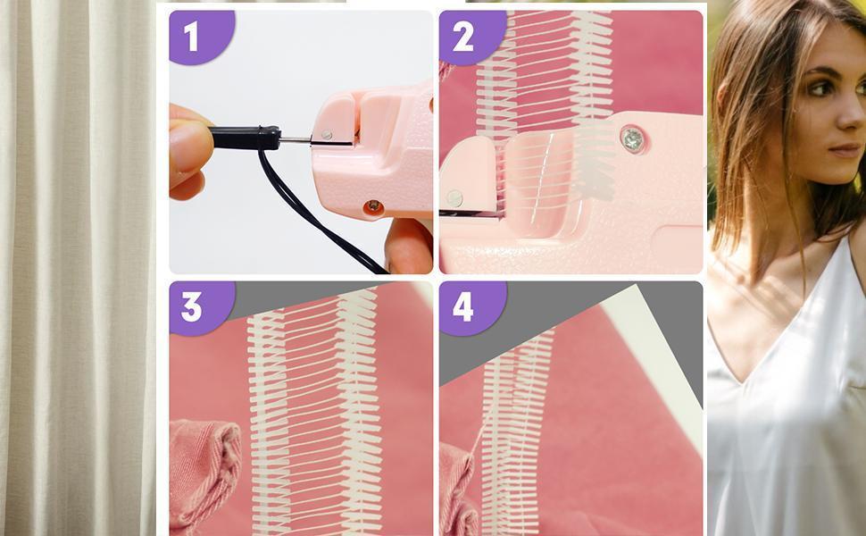 Tagging Gun for Clothes, Quick Clothing Fixer, Quick Sewing Hemming Gun, Mini Gun for Clothes Christmas Gift for Women detail 2