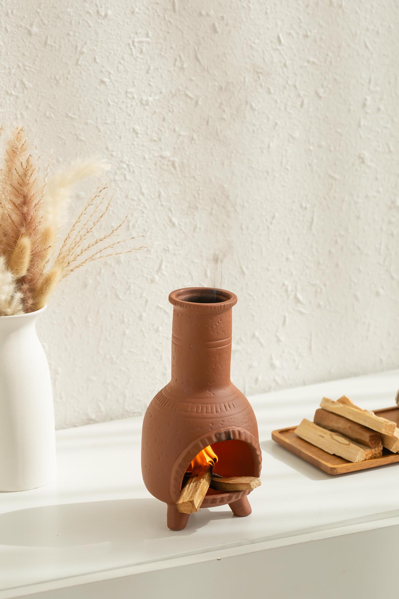 Handmade Holy Wood Ceramic Incense Burner, Modern Fireplace Holder, Simple Cone Shaped Design, Ideal for Meditation & Aromatherapy Decor, Fragrance Accessories