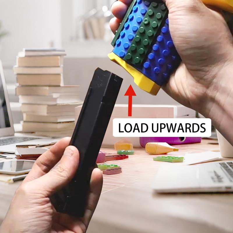 Building Block Toy Gun Blaster, DIY Creative Handgun STEM Model Display Toy, Shoots Bullets, Birthday Gift for Kids Ages 6+