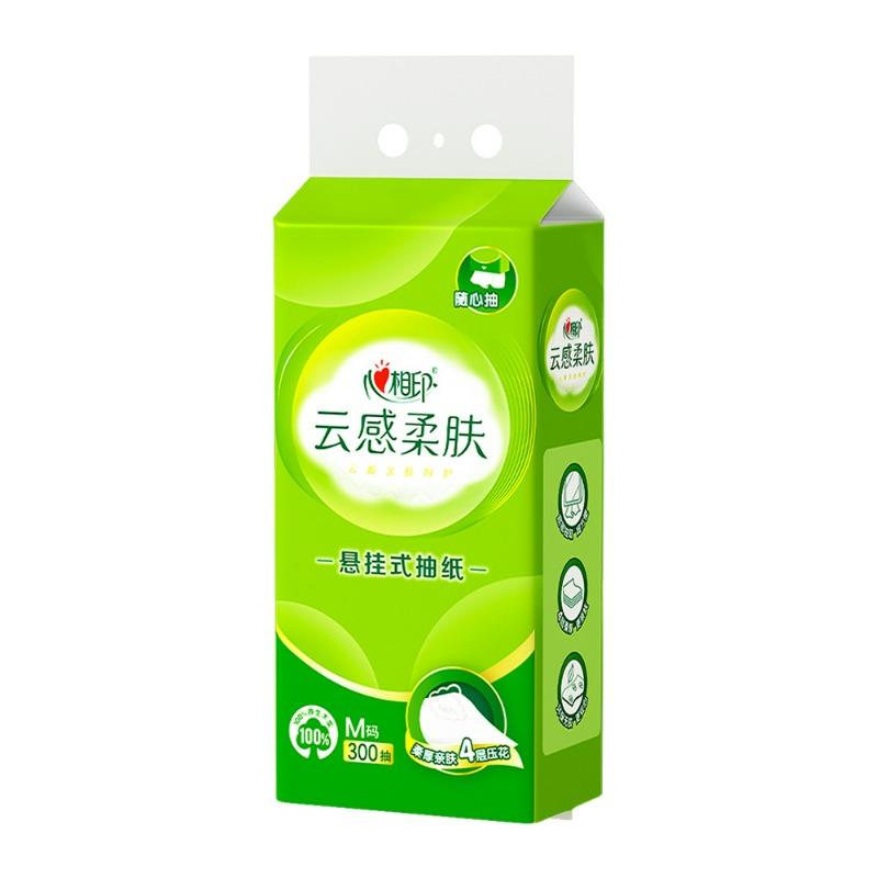 Heart-to-Heart Hanging Tissue Paper, 320 Pulls Large Pack, Household Napkins & Toilet Paper, Bottom-Dispensing, Full Case