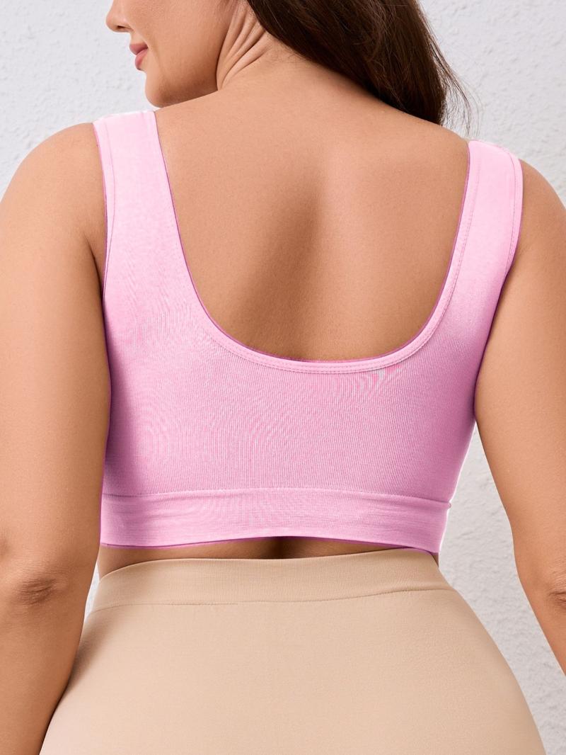 【Plus Size】 Women's Super Soft Wireless Seamless Bra,Comfortable & Breathable Simple Basic Chest, No Padding,Lady Lingerie Casual Underwear Top,Perfect For Daily Wear,All Seasons