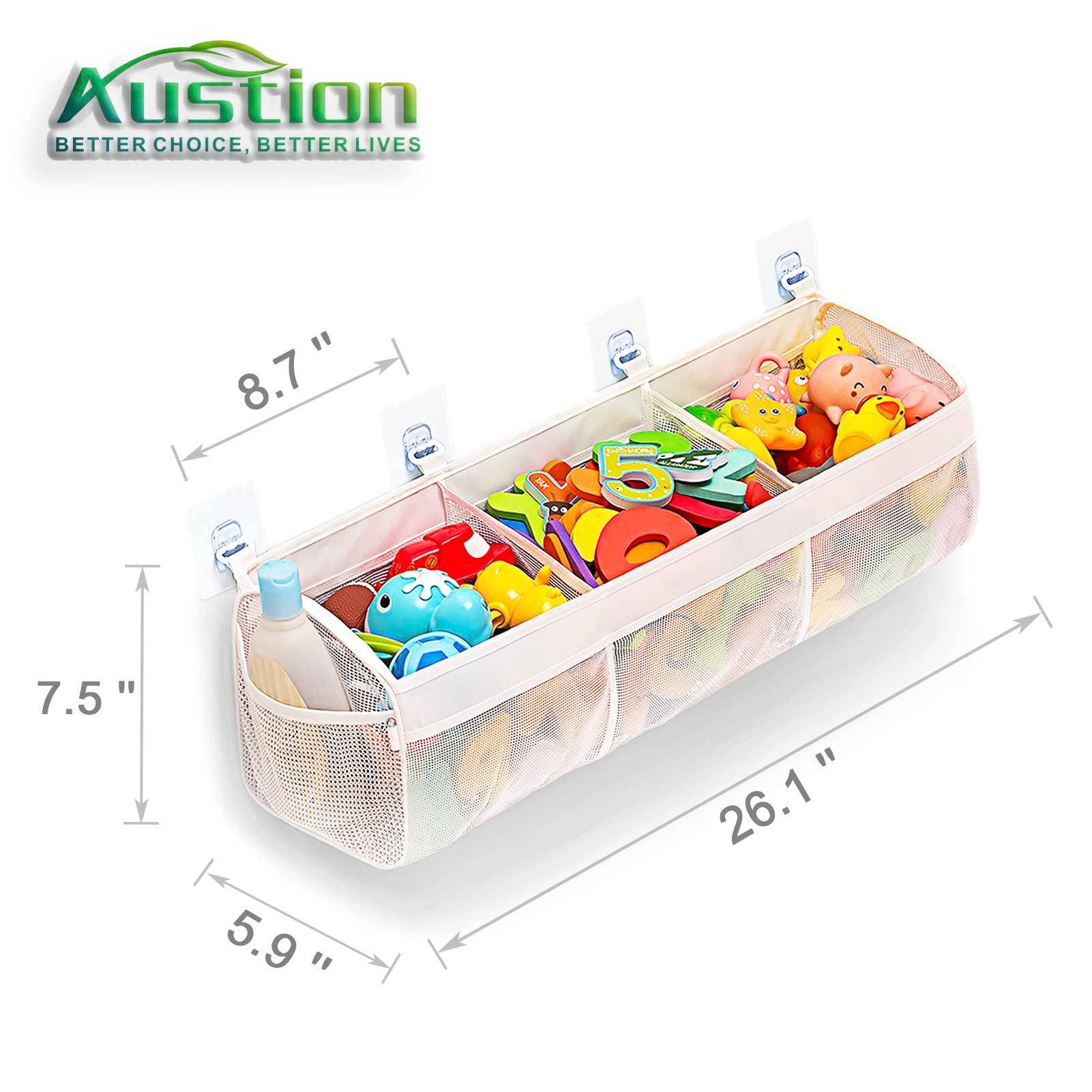 Original Three-Compartment Horizontal Bathtub Toy Storage Rack, Wide Opening Design, Large Capacity, Easy Access and Organization