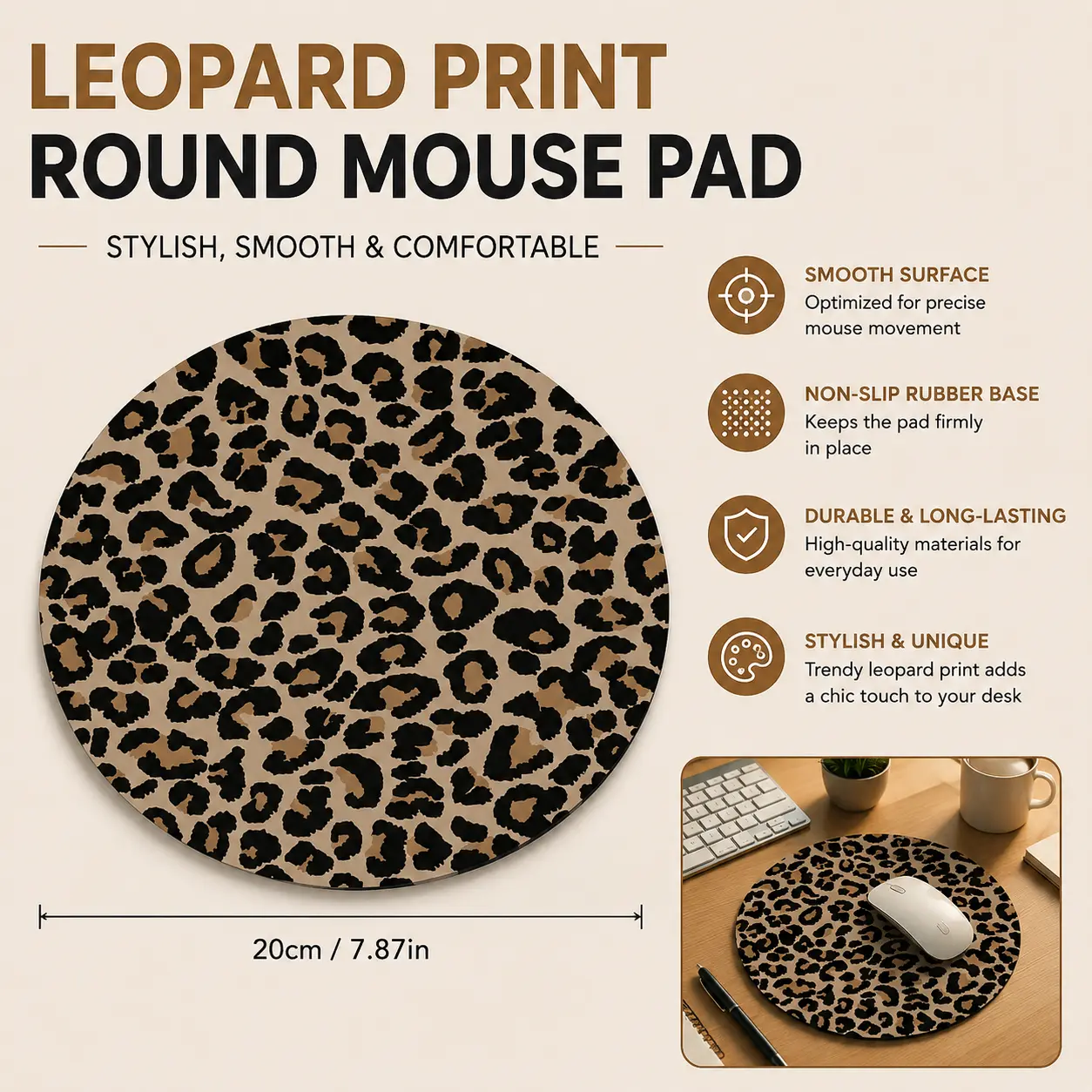 Creative Pattern Round Computer Mouse Pad, Mouse Pad with Non-slip Rubber Base, Universal Mouse Pad for Office, Home & Laptop, Non Slip Mousepad, Mouse Mat-YY0