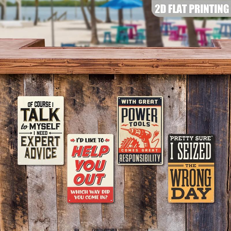 Vintage Aluminum Sign, Humorous Retro Design, Friendly Info Decorative Poster, 8x12 Inches, 2D Flat Aluminum Plaque, Universal Setting