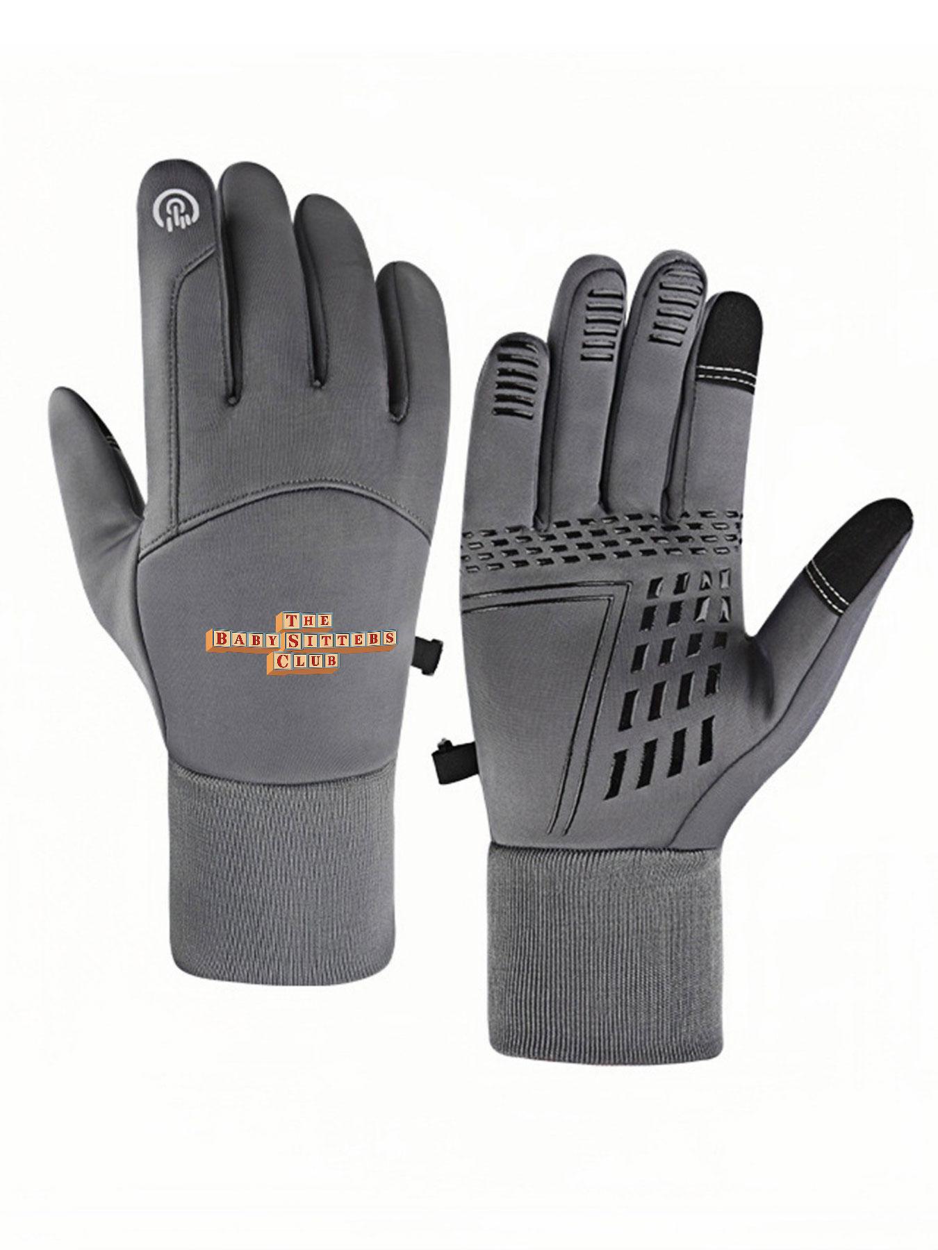 1pc with ableand THE BABYSITTERS CLUB Patch Design s winter gloves unisex winter gloves Touch Screen Soft Touch Running adult warm gloves keep warm holiday gifts Comfortable