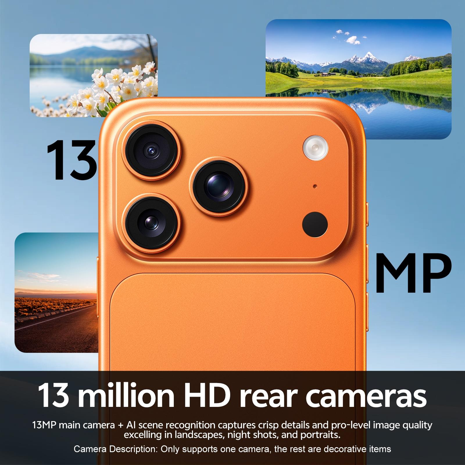 PTKESAL-Smartphone 17 Pro Max, 6.75-inch big screen viewing experience, 3GB+32GB, Android 12, MTK6762 quad-core, 5+13MP pixels, 4100mAh battery, face unlocking and quick wake-up smartphone.
