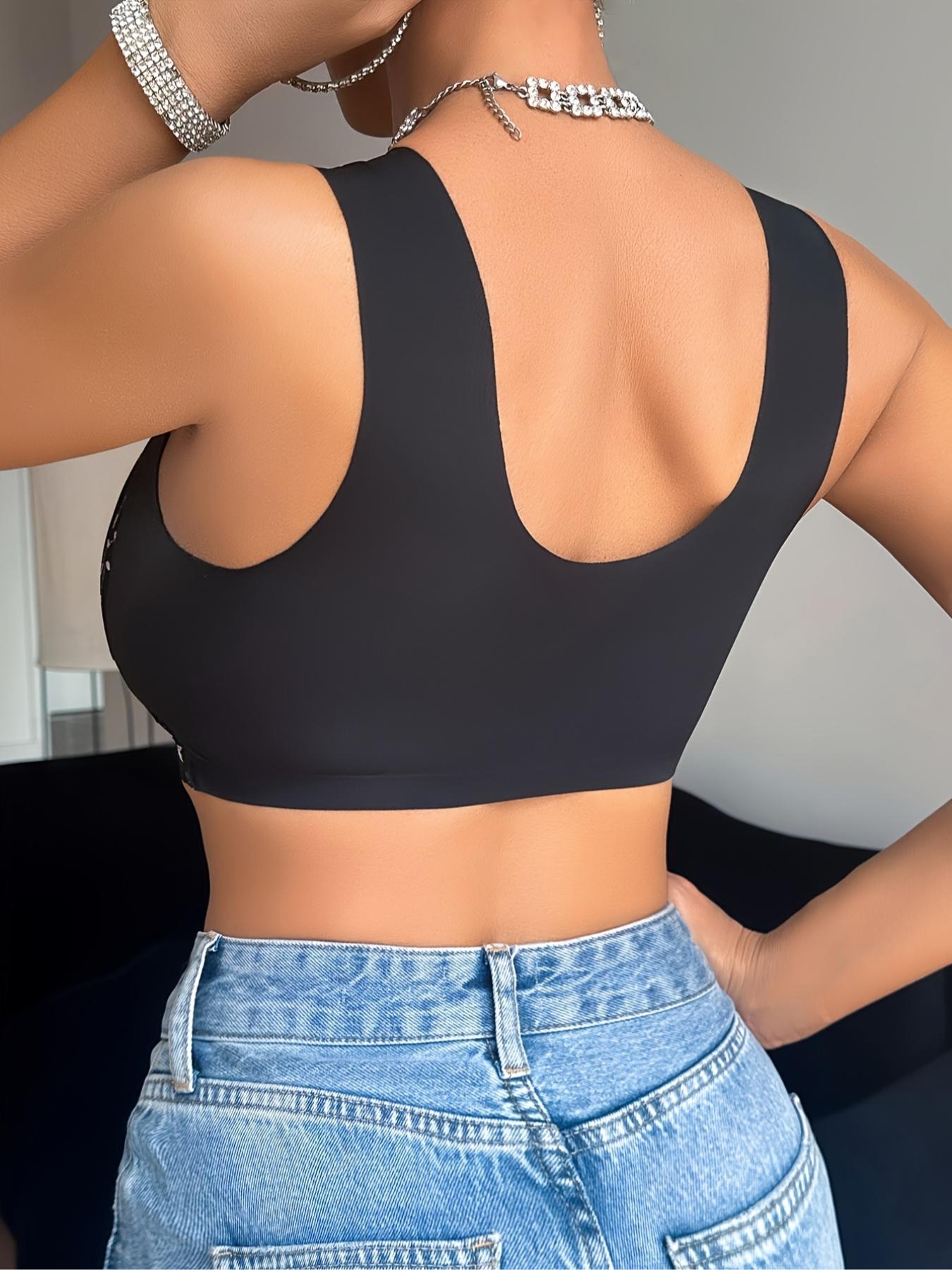 Women's Front Closure Bra Set, 3-Pack Wireless Comfort Fitted Casual Bras, Suitable for All Seasons, Soft & Breathable Fabric, Ideal for Daily Wear, Underwear, Womenswear