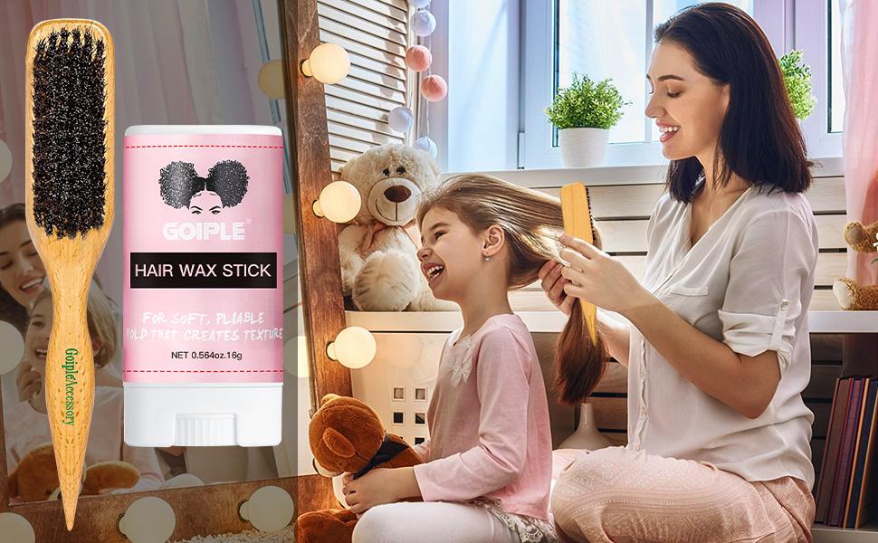 【Spring Glow-Up】Boar Bristle Hair Brush Slick Back Hair Brush for Smoothing Baby Hairs- Wooden Hair Brush for Men Women Combs Hairstyles Natural Care Health Grooming