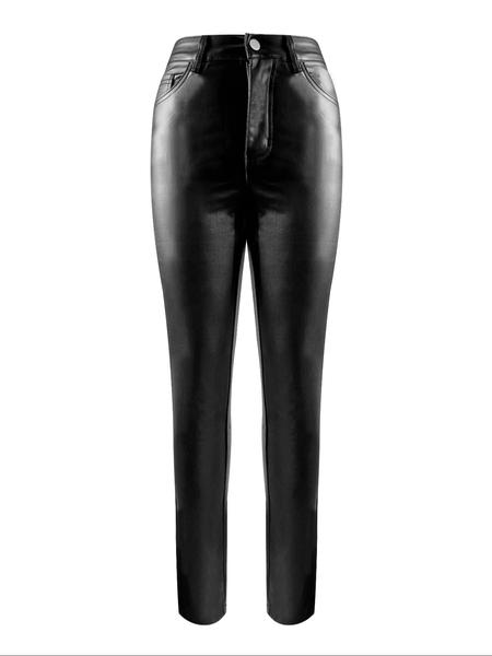 NVFelix Womens High Waisted Stretch Lined with Velvet Faux Leather Pants PU Coated Legging Juniors