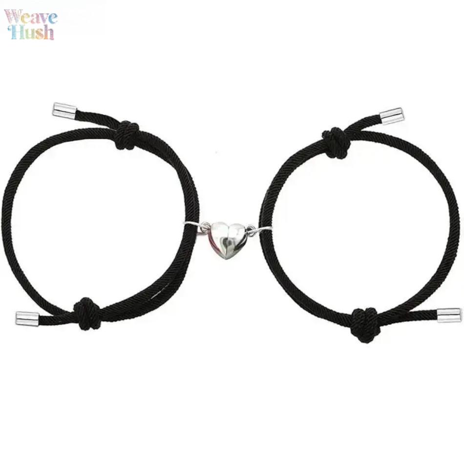 Casual Heart‑Design Couple Bracelet Set, Unisex Matching Friendship Wrist Jewelry, Meaningful Durable Wearable Accessories, Ideal Gifts for Best Friends & Lovers for Daily Decorative Wear