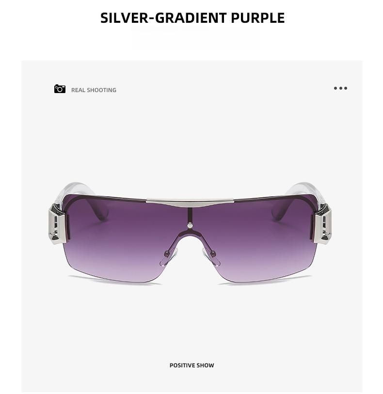 Trendy Y2K Punk Frameless Sport Sunglasses for Women Men UV400 Protection Rimless Shades for Rave Festival Cycling Running Outdoor Daily Wear