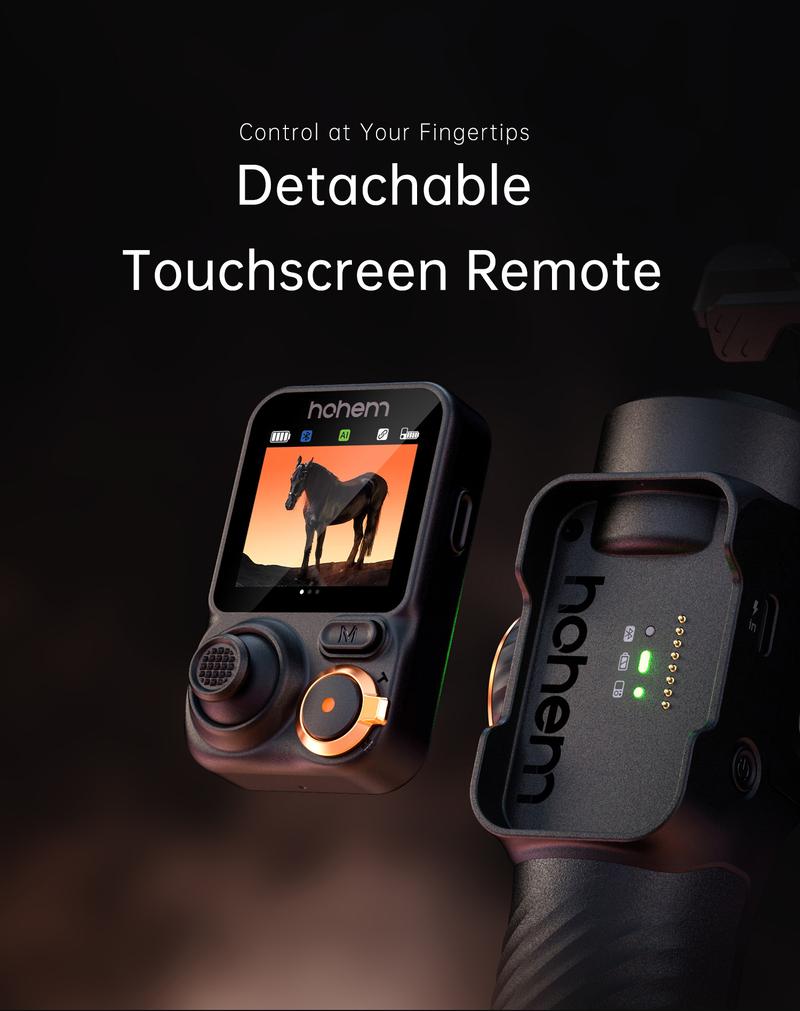 Hohem iSteady M7 Kit AI Tracking Smartphone New Gimbal Stabilizer 3-Axis with Magnetic Fill Light/AI Tracking Sensor for iPhone Android with 1/4-inch Color Tochscreen Display,Detachable Remote Controller, Max Payload 500g