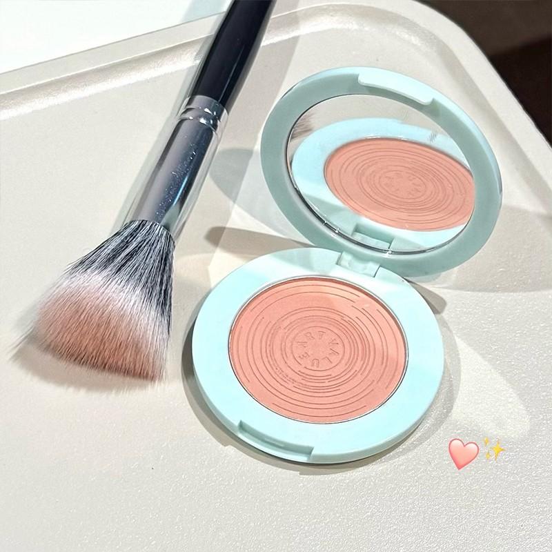 Spring Monochrome Blush Powder, Cute Atmosphere Macaron Series, Visible Color Blush Palette, Suitable for All Skin Types, Brightening Effect