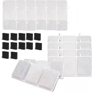 Cat Water Fountain Replacement Filters, Includes 12 Filters and 12 Sponges, Multi-Stage Filtration, No Battery Needed, Pet Hydration Support