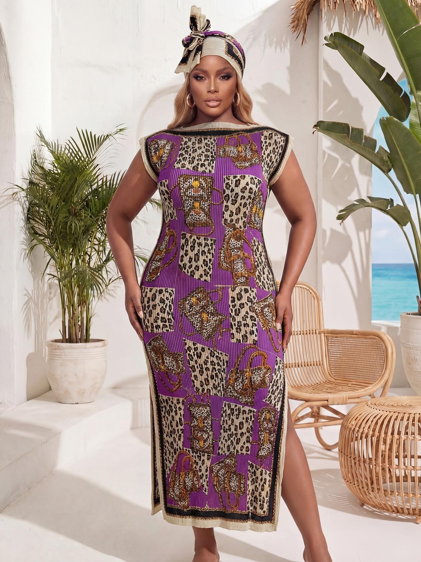 Elegant Ruffled Slim Fit Long Dress Set, Floral Print Shawl Scarf + Silk Ribbon, Women's Beach Sun Protection Wrap, All Seasons