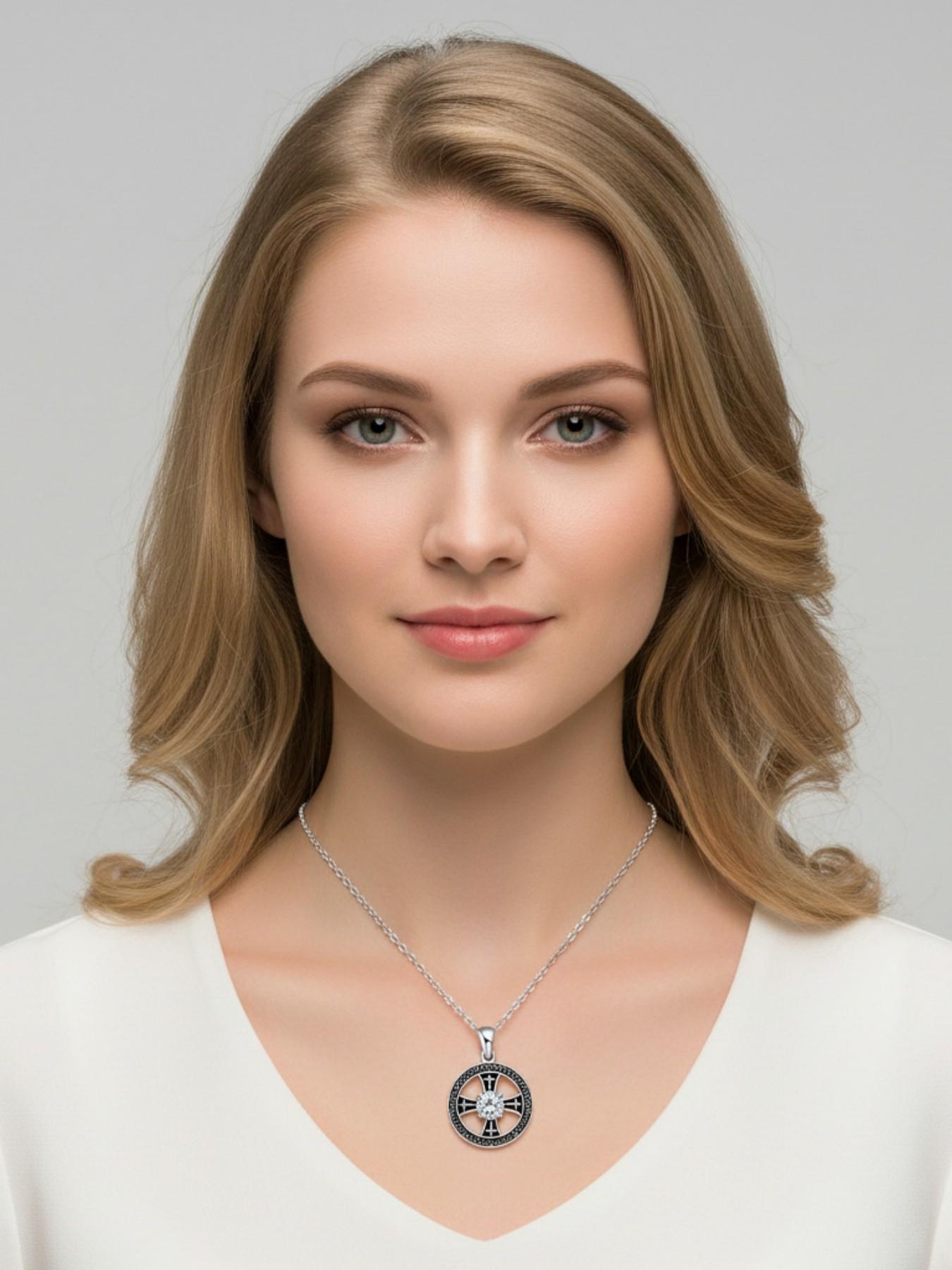 Cross Star Core · Black Silver Original niche vintage cross gem necklace, a must-have for spring and summer daily wear. A mysterious lucky necklace, perfect for Valentine's Day and all festive gifting.