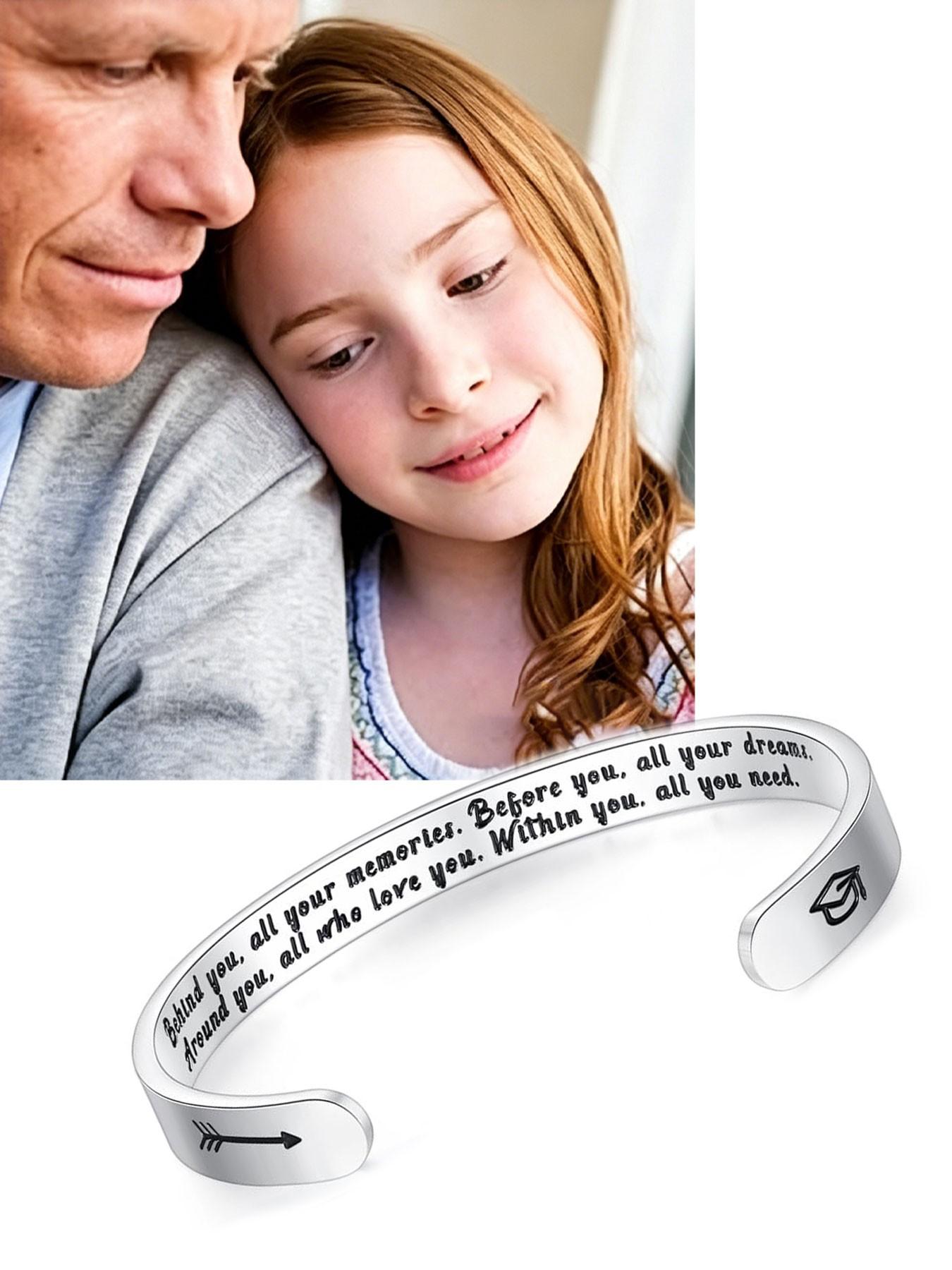 Personalized bracelet for teenagers/women, adjustable bracelet, inspirational jewelry gift, graduation gift, suitable for daughters/mothers/friends, appropriate for junior high, high school, and university students.