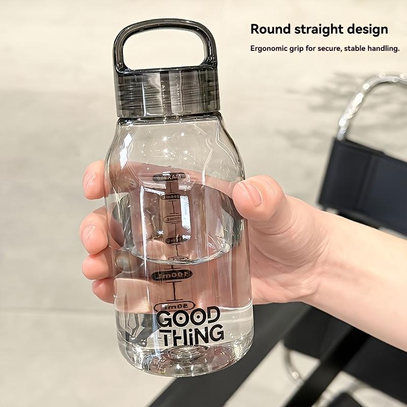 Minimalist Transparent Plastic Water Bottle with measurement marks , Leak-Proof, High-Temperature Resistant, Portable Tumbler for School, Home, Office, Car cup，Travel， Outdoor & hiking, Convenient Carry, Durable and Stylish for Everyday Use
