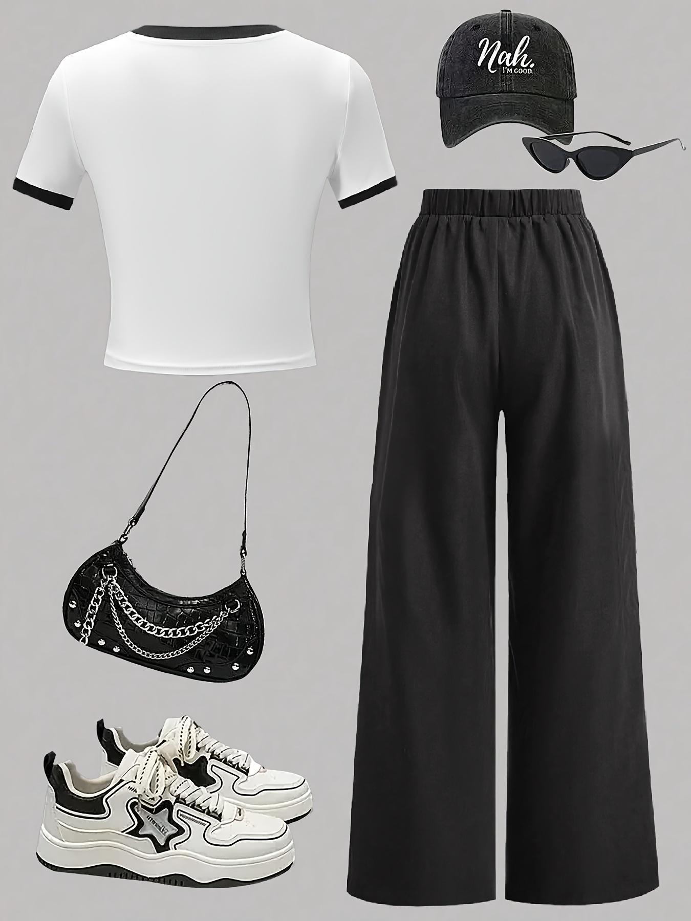 Girl's Letter Print Top & Pants Two-piece Set, Casual Round Neck Top & Jogger Pants for Daily Wear, Kids Clothes for Fall & Winter