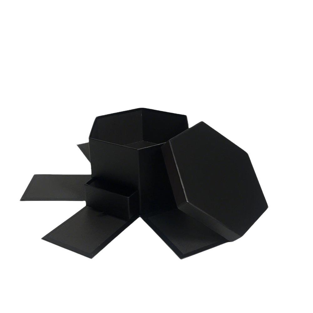 Hexagonal Flower Box with Drawer, Romantic Gift Box for Valentine's Day, Birthday, Wedding, Anniversary, Ceremony Occasion