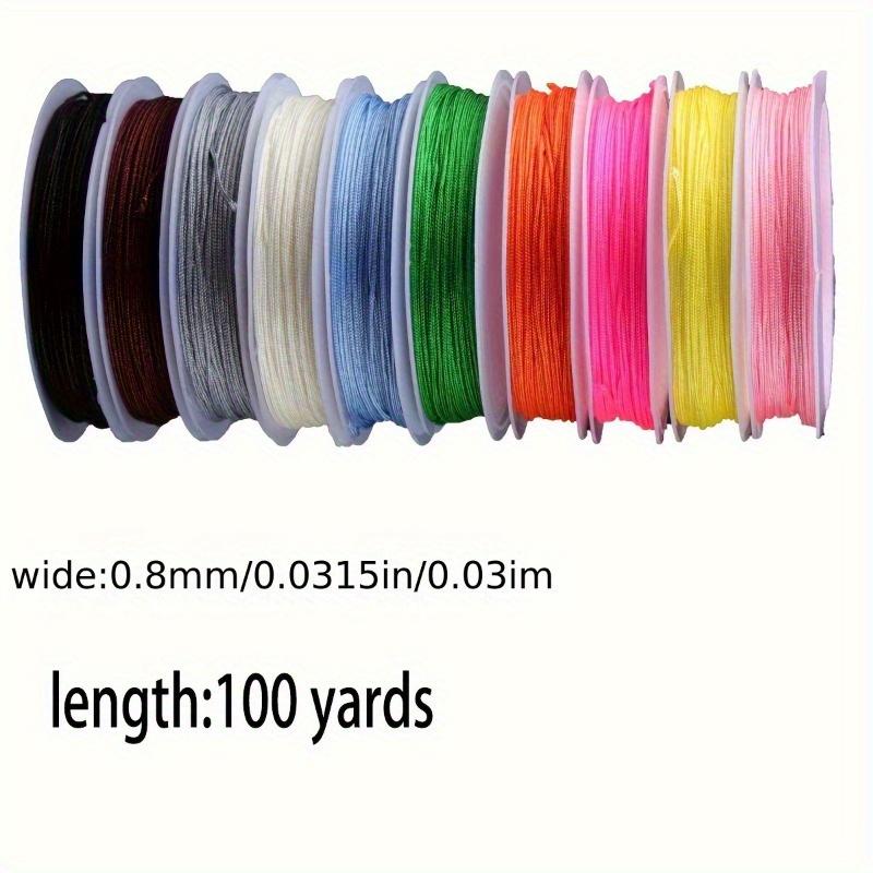 10 Rolls Nylon Cord Set - Chinese Knotting Thread for DIY Jewelry Making, Inelastic Beading Cords for Bracelets, Necklaces, Anklets - Mixed Colors