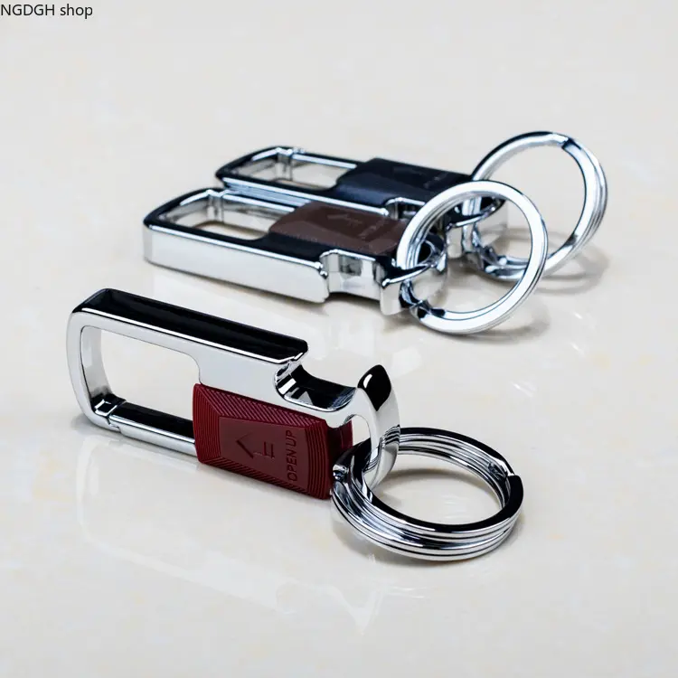 1-Pack Heavy-Duty Metal Car Keychain with Dual Keyrings, Black Textured Business Key Holder, Sturdy Belt Clip Loop, Premium Auto Accessory for Men, Perfect for Daily Commute, Office, Driver Gift & EDC Gear.