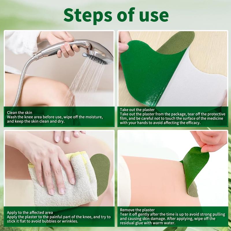 Herbal Knee Patch - Natural Herbal Adhesive Warming Plaster for Muscle Pain Relief, Knee, Back, Neck & Shoulder Discomfort, Alternative Wellness Therapy