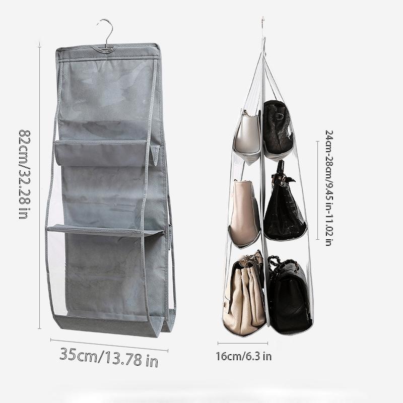 2pcs/set Double-side Hanging Bag Storage Bag-Space-saving Foldable Hanging Rack, uitable for Multiple Wallets, Pouch Holder, Easy Hanging Storage Solution