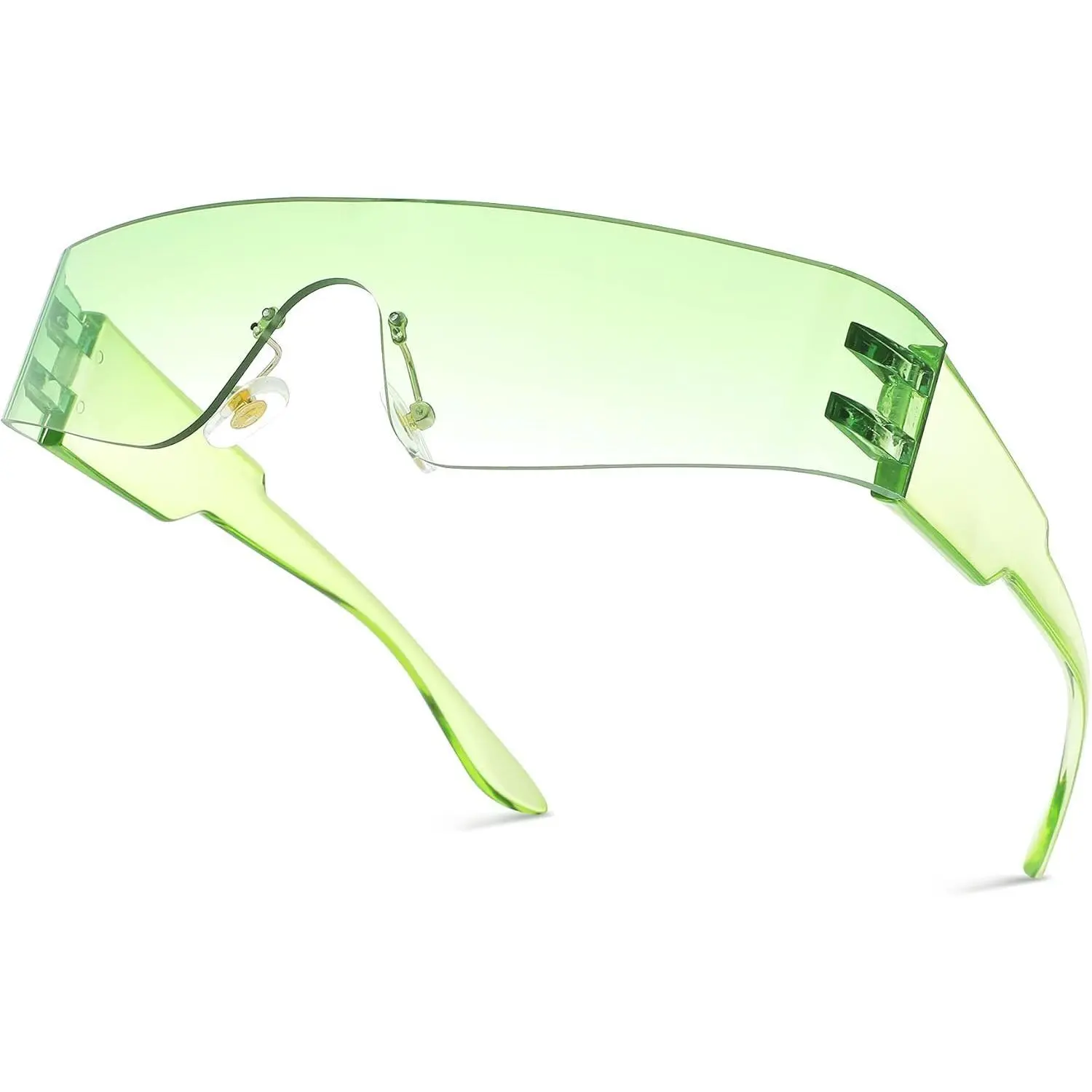 COASION Wrap Around Sunglasses for Women Trendy Rimless Futuristic Shades Y2k Shield Flat Top Fashion Eyeglasses COASION Wrap Around Sunglasses for Women Trendy Rimless Futuristic Shades Y2k Shield Flat Top Fashion Eyeglasses