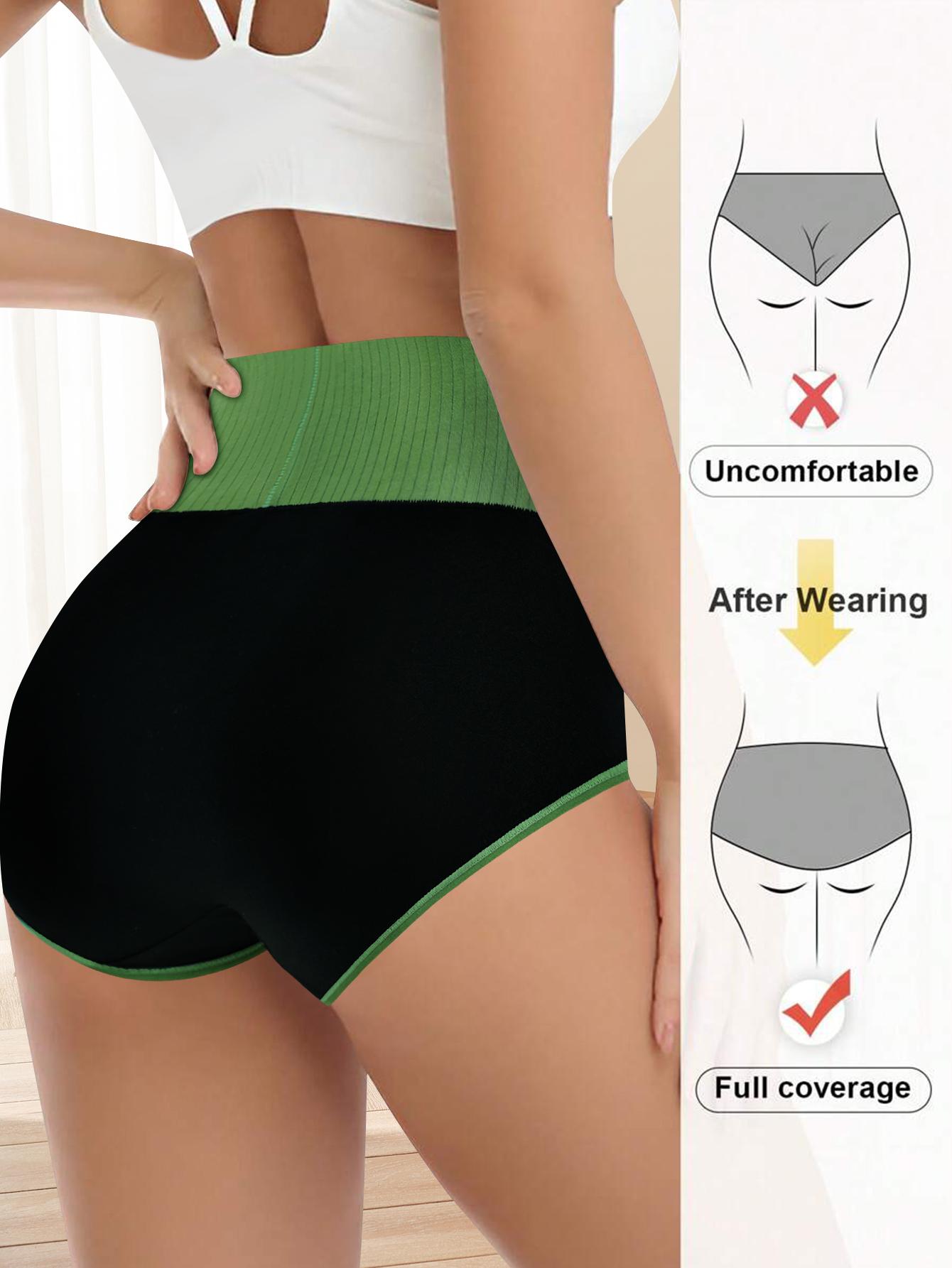 QUASTI 5 Packs High-Wais Tummy Control Briefs for Women,Soft Comfy Breathable Panties for Daily Wear,Contrast Colors High Elasticity Briefs Set,Mixed Colors Coverage Body Shaping Briefs for Womenswear, S-XXL SpringStatements