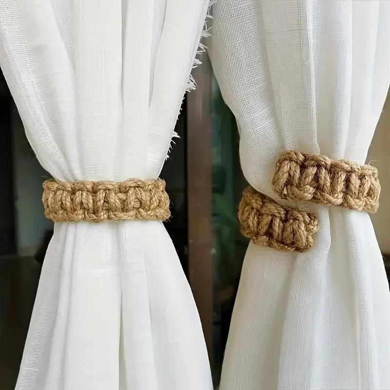 Solid Color Braided Curtain Tieback, Durable Adjustable Curtain Holdback, Window Accessory for Home Living Room Bedroom