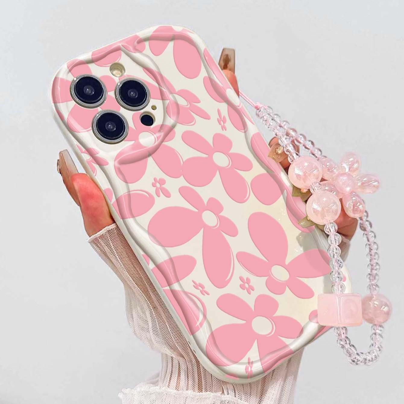 Flower Pattern Tpu Phone Case, Shockproof Wave Edge, Compatible with Apple iPhone 17 Pro Max, 16, 15, 14, 13, 12 Pro Max, XR, XS
