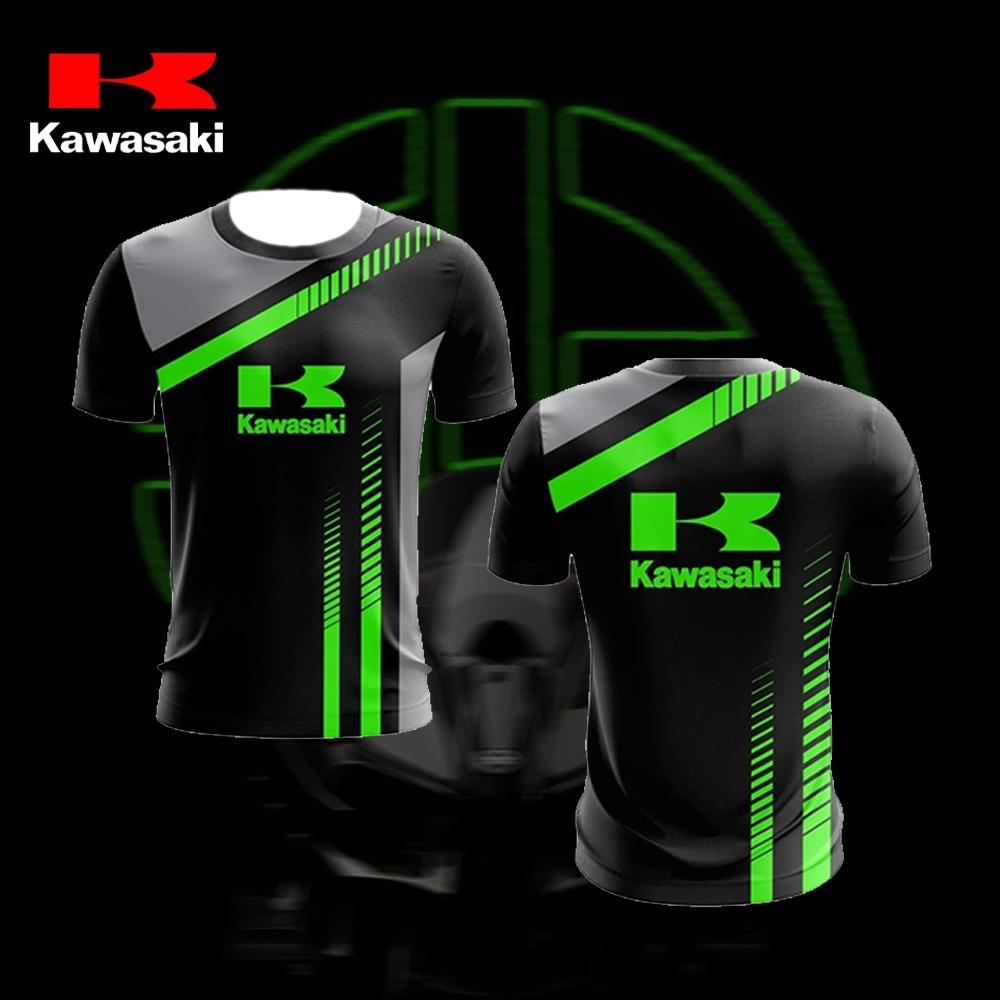 Kawasaki Summer New Quick Drying Breathable Fashion Sports Men's and Women's Mountain Off Road Bicycle Short Sleeved T-shirt